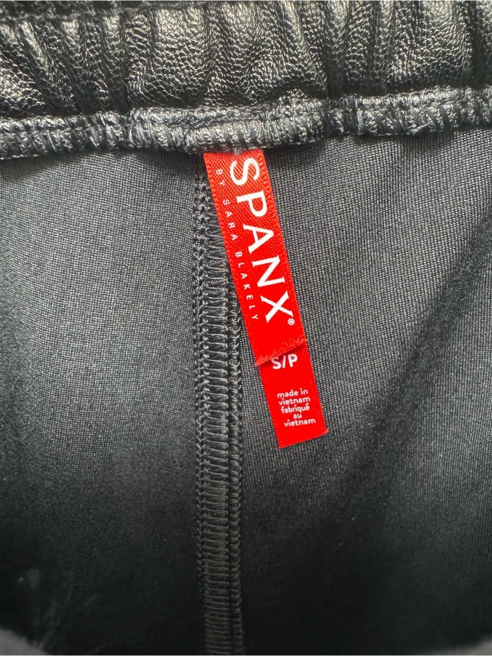 SPANX Black Faux Leather Joggers Pantss sz S - Picture 10 of 12